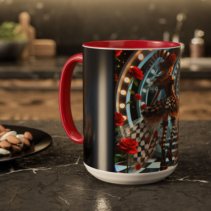 Halloween Witch Through the Mirror Colorful Mugs (11oz, 15oz)