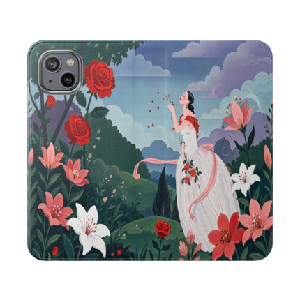 🌹💌 The Garden Of Blown Kisses Flip Case – Art Deco Floral Romance