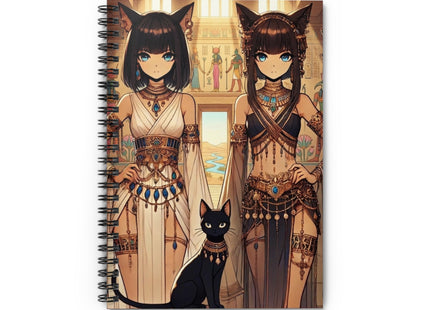 Egyptian Priestess Cats Spiral Notebook — Ruled Line
