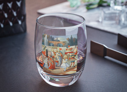 Off with her head! Off with— by Sir John Tenniel Whiskey Glass