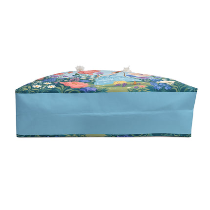 🌸🩵 The Enchanted Bluebell Garden Promenade Weekender Bag – Art Deco Floral Whimsy