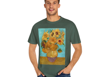 Vase with Twelve Sunflowers by Vincent van Gogh Unisex Garment-Dyed T-shirt