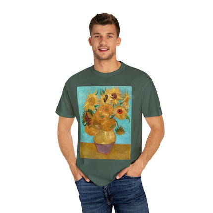 Vase with Twelve Sunflowers by Vincent van Gogh Unisex Garment-Dyed T-shirt