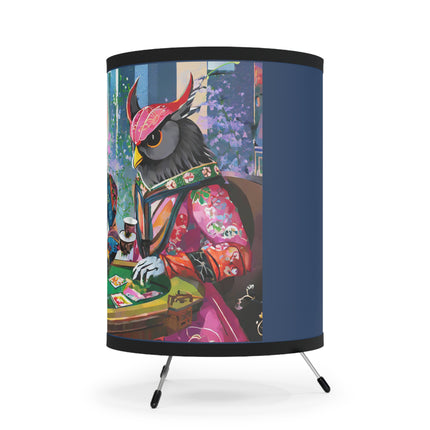 Cyberpunk Owl & Raven Tripod Lamp