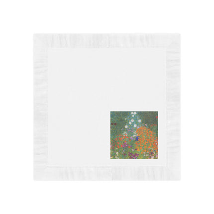 Cottage Garden by Gustav Klimt White Coined Napkins