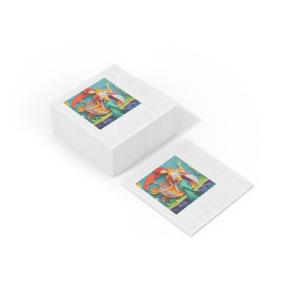Charming Mermaid White Coined Napkins