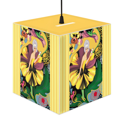 Enchanted Pansy Elegance Light Cube Lamp