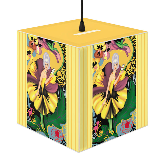 Enchanted Pansy Elegance Light Cube Lamp