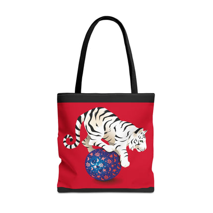 Majestic White Tiger on a Celestial Journey Tote Bag (AOP)