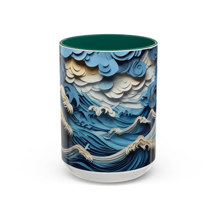 Dramatic Ocean with Crashing Waves Colorful Mugs (11oz, 15oz)