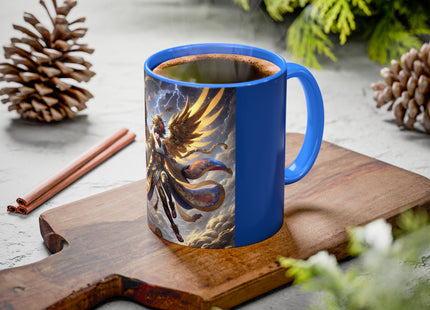Valkyrie Descending Through Storm Colorful Mugs (11oz, 15oz)