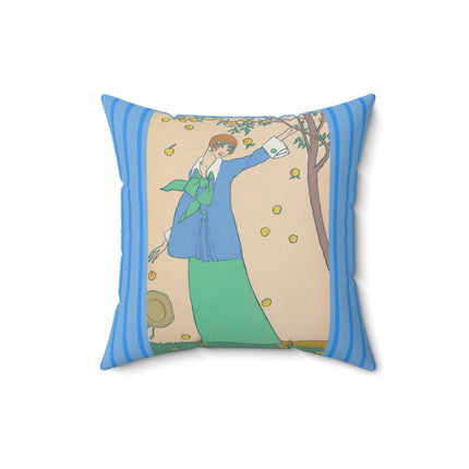 Le Verger by Georges Lepape Spun Polyester Square Pillow