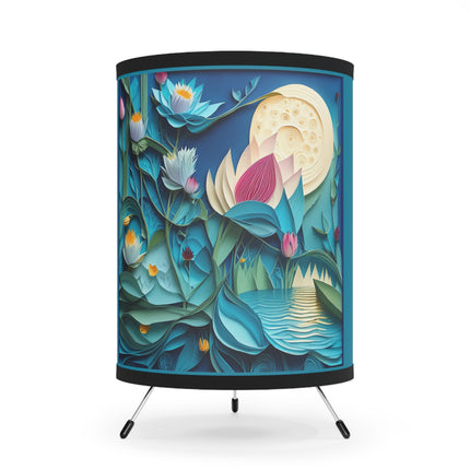 Ethereal Moonlit Lake Tripod Lamp