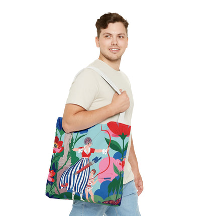 🏹🌺 The Lady Of The Enchanted Garden Archery Tote Bag – Art Deco Floral Adventure