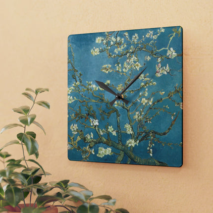 Almond Blossom by Vincent Van Gogh Acrylic Wall Clock, Round and Square