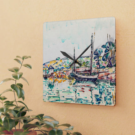 Concarneau by Paul Signac Acrylic Wall Clock, Round and Square