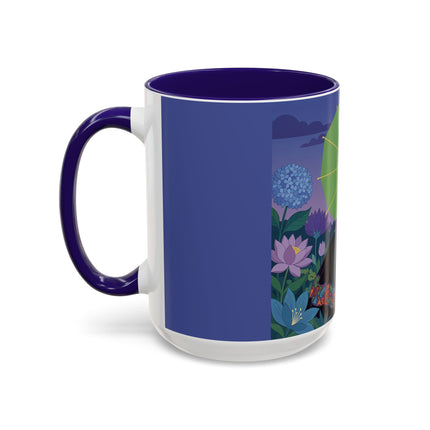 The Lady Of The Moonlit Needlework Colorful Mugs – Art Deco Crafting Elegance