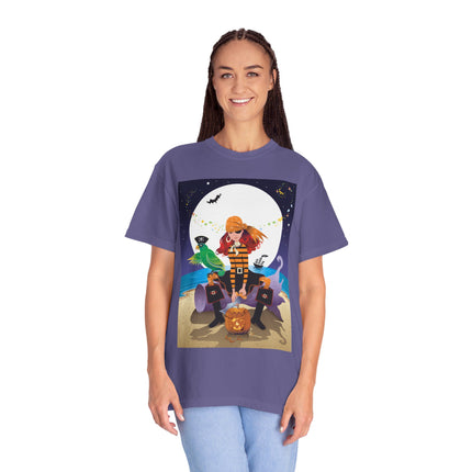 Moonlit Pirate Halloween Unisex Garment-Dyed T-shirt