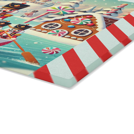 Nutcracker Candy-Striped Adventure Glass Cutting Board