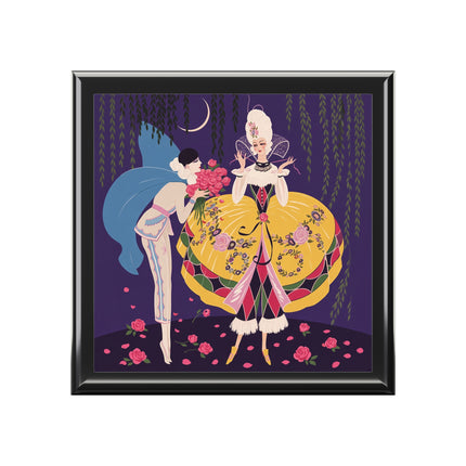 🌹🌙 The Queen Of The Midnight Roses Jewelry Box – Art Deco Garden Fantasy