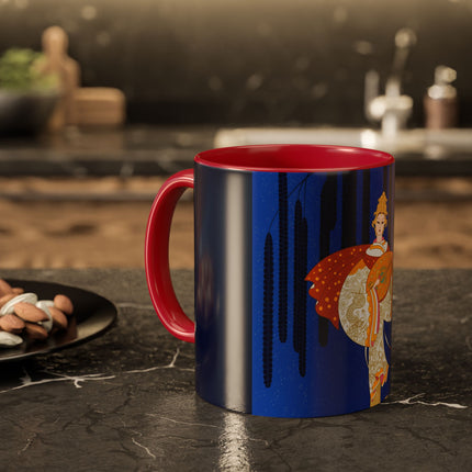 Celestial Melody Colorful Mug (11oz, 15oz) – Musical Grace, Starlit Beauty & Art Deco Elegance