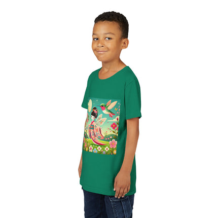 Geisha Fairy and the Hummingbird Blossom Youth Short Sleeve Tee
