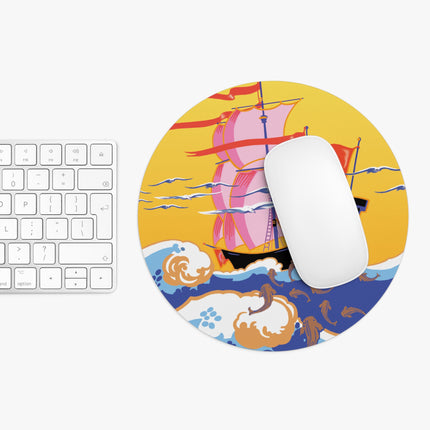 Golden Seas and Whimsical Dreams Mouse Pad, Round and Rectangle