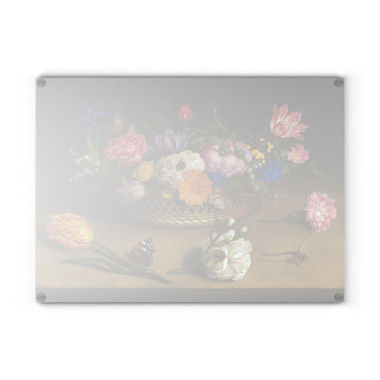 Flower Still Life by Ambrosius Bosschaert Glass Cutting Board