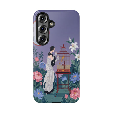 🌸🐦 The Lady Of The Garden Birdcage Phone Case – Art Deco Floral Elegance