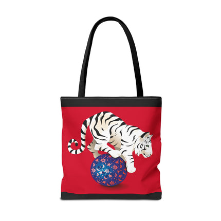 Majestic White Tiger on a Celestial Journey Tote Bag (AOP)