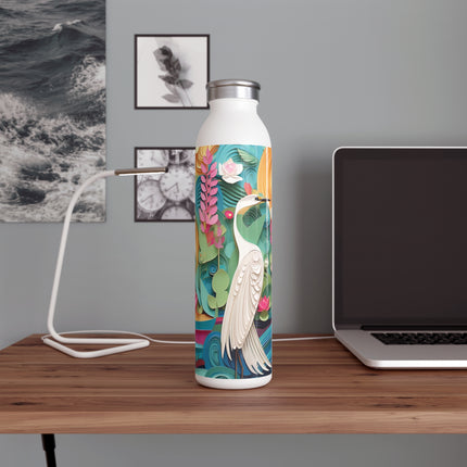 Elegant Egret Oasis Slim Water Bottle