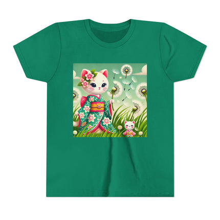Geisha Kitten and the Dandelion Wish Youth Short Sleeve Tee