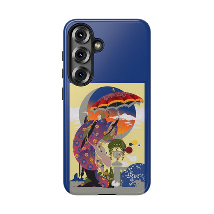 Parasol Sunset Geisha Phone Case – Elegant Twilight Grace