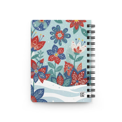 🌺❄️ The Winter Folk Flower Dancer Spiral Notebook – Colorful Art Deco Snow Fantasy