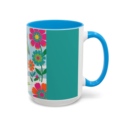 🎿🌸 The Winter Flower Adventurer Colorful Mug – Colorful Ski Fantasy