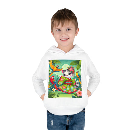 Parrot Dance of the Geisha Kitten Toddler Pullover Fleece Hoodie