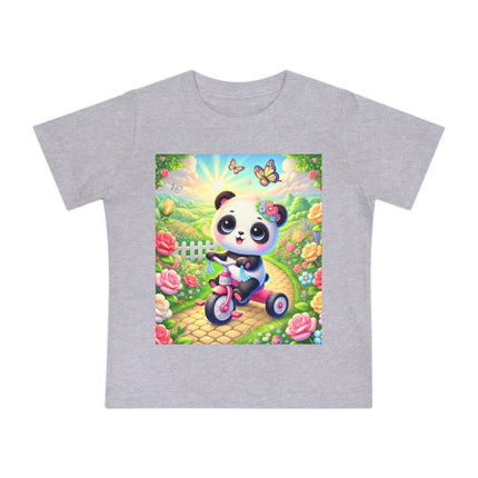 Panda’s Garden Ride Baby T-Shirt – Playful Adventure in Bloom