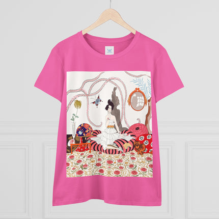 🌹🐕 The Rose Salon Companion Cotton Tee – Art Deco Fashion & Dog Elegance