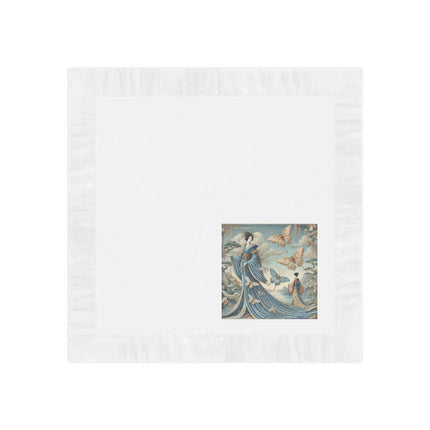 Butterfly Empress White Coined Napkins – Graceful Butterflies & Timeless Elegance