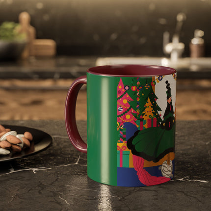 🎄🎁 The Emerald Christmas Belle Colorful Mug – Colorful Holiday Fashion Fantasy