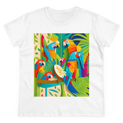 Colorful Macaws Women's Midweight Cotton Tee
