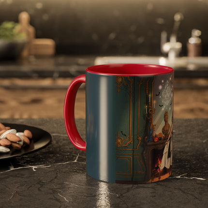 🕯️🎃 The Moonlit Manor Drawing Room Colorful Mug – Elegant Halloween Charm