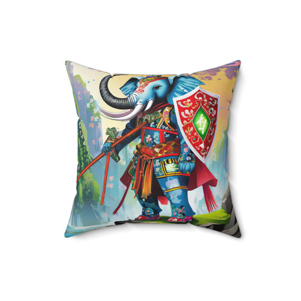 Cyberpunk Elephant Spun Polyester Square Pillow