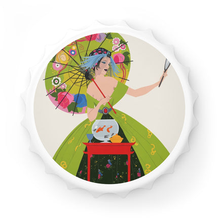 Lady with the Golden Fish Bottle Opener – Whimsical Fashion & Playful Fantasy