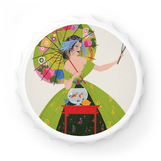 Lady with the Golden Fish Bottle Opener – Whimsical Fashion & Playful Fantasy