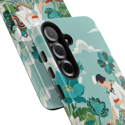 🐉🌿 The Dragon Keeper Phone Case – Art Deco Floral Fantasy