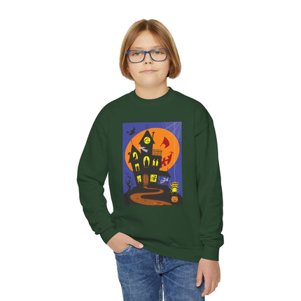 Halloween Night at the Haunted House Youth Crewneck Sweatshirt