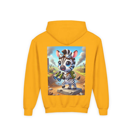 Zebra Lookout Youth Hooded Sweatshirt – Adventure, Curiosity & Explorer Spirit