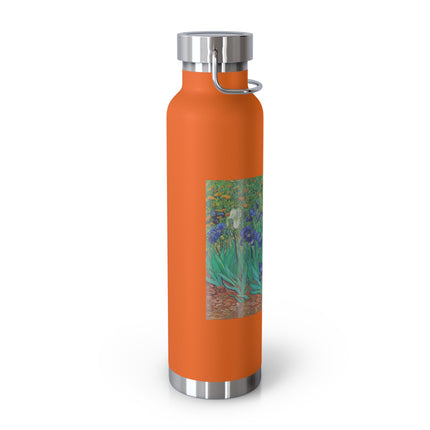 Irises by Vincent Van Gogh Copper Vacuum Insulated Bottle, 22oz