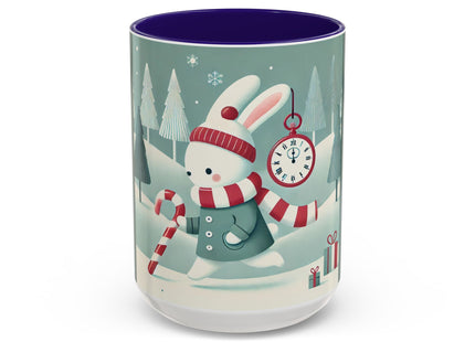 Candy Cane Timekeeper Bunny Colorful Mugs (11oz, 15oz)